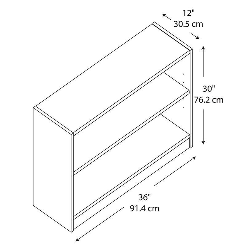 2 Shelf Bookcase in Pure White M51161