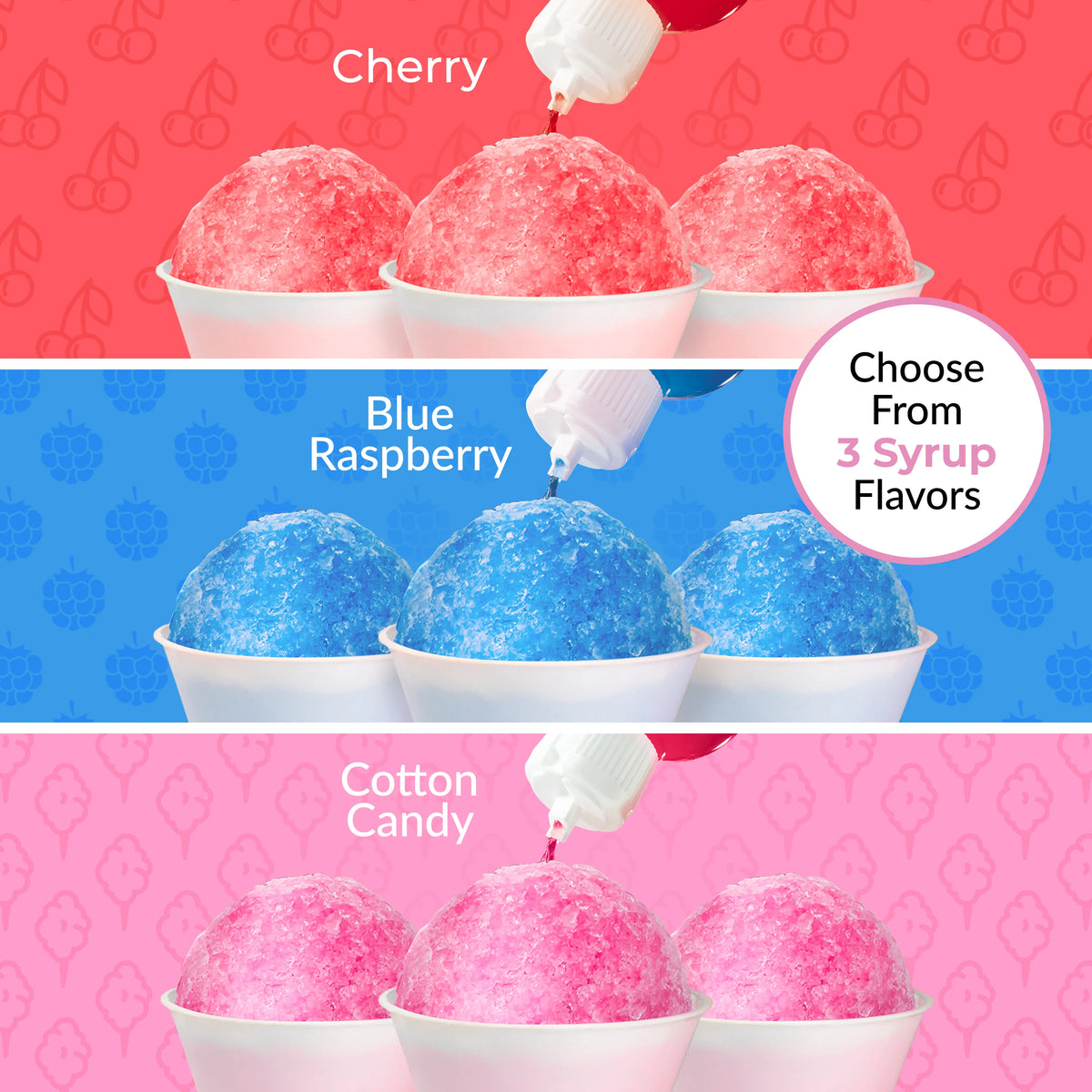 16-Ounce Snow Cone Syrups, Cups and Spoon-Straws Party Kit E67533