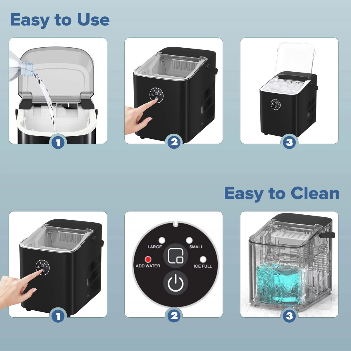 Portable Countertop Ice Maker 26lbs/24H Black R962