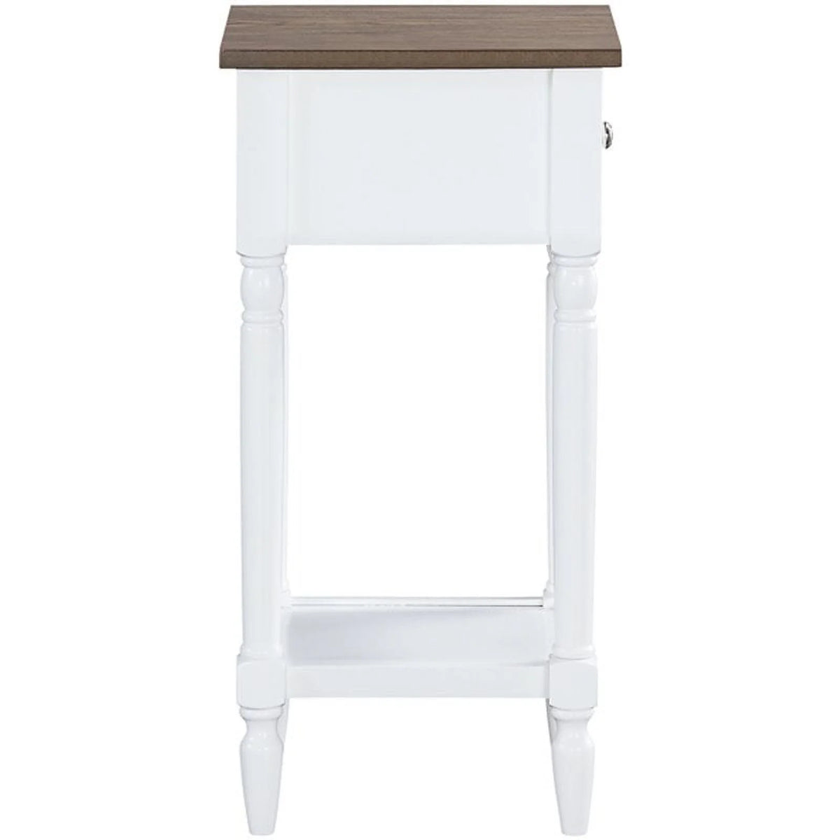 White One-Drawer Wood End Table Set of 2 D8209