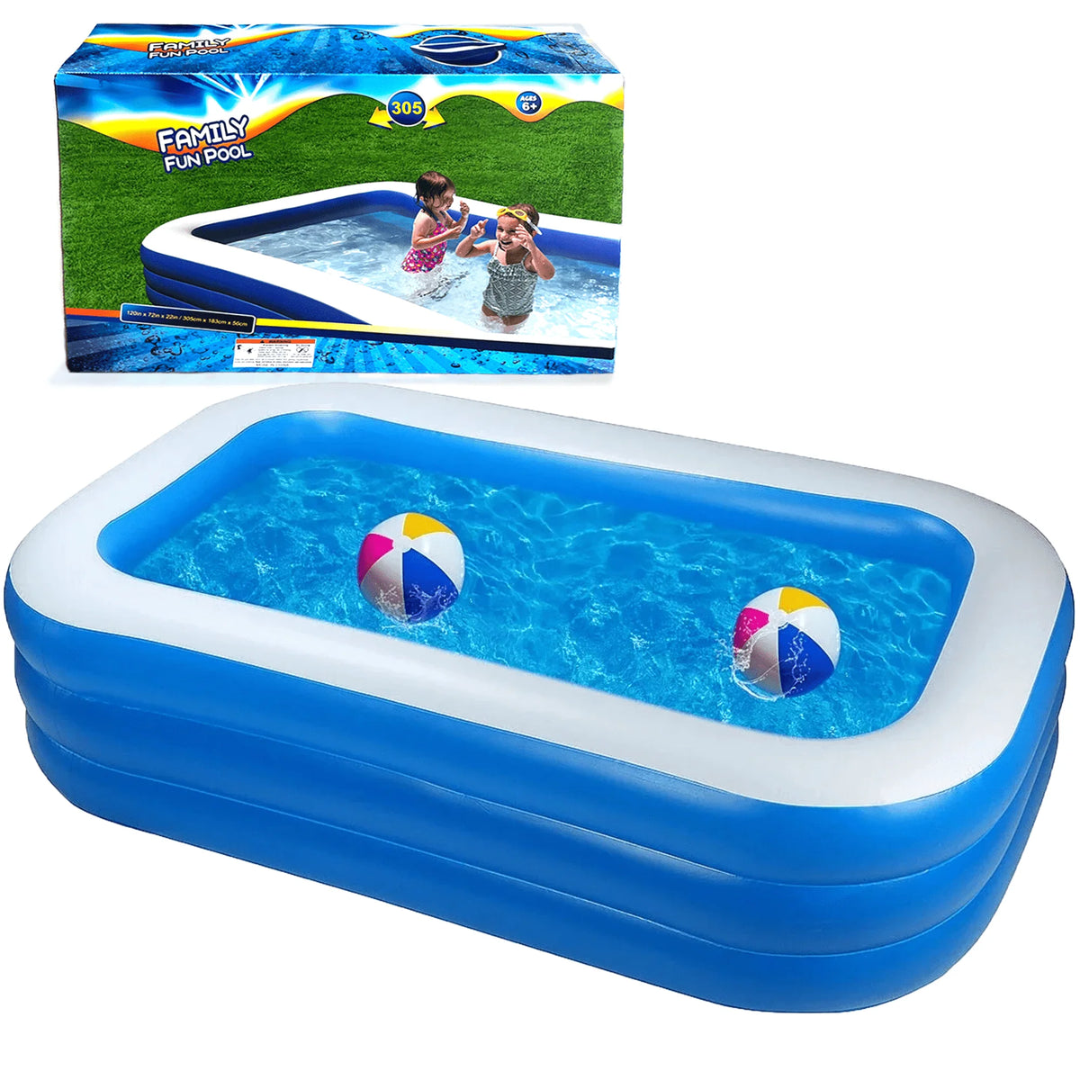 Inflatable Kiddie Pool 71 x 51 x 24 Rectangle Swimming Pool K5403