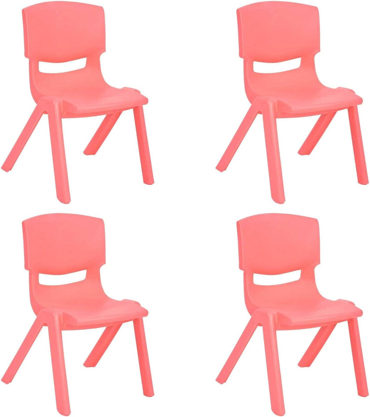Stackable Plastic Kids Learning Chairs, Yellow, 2 Pack Q711036