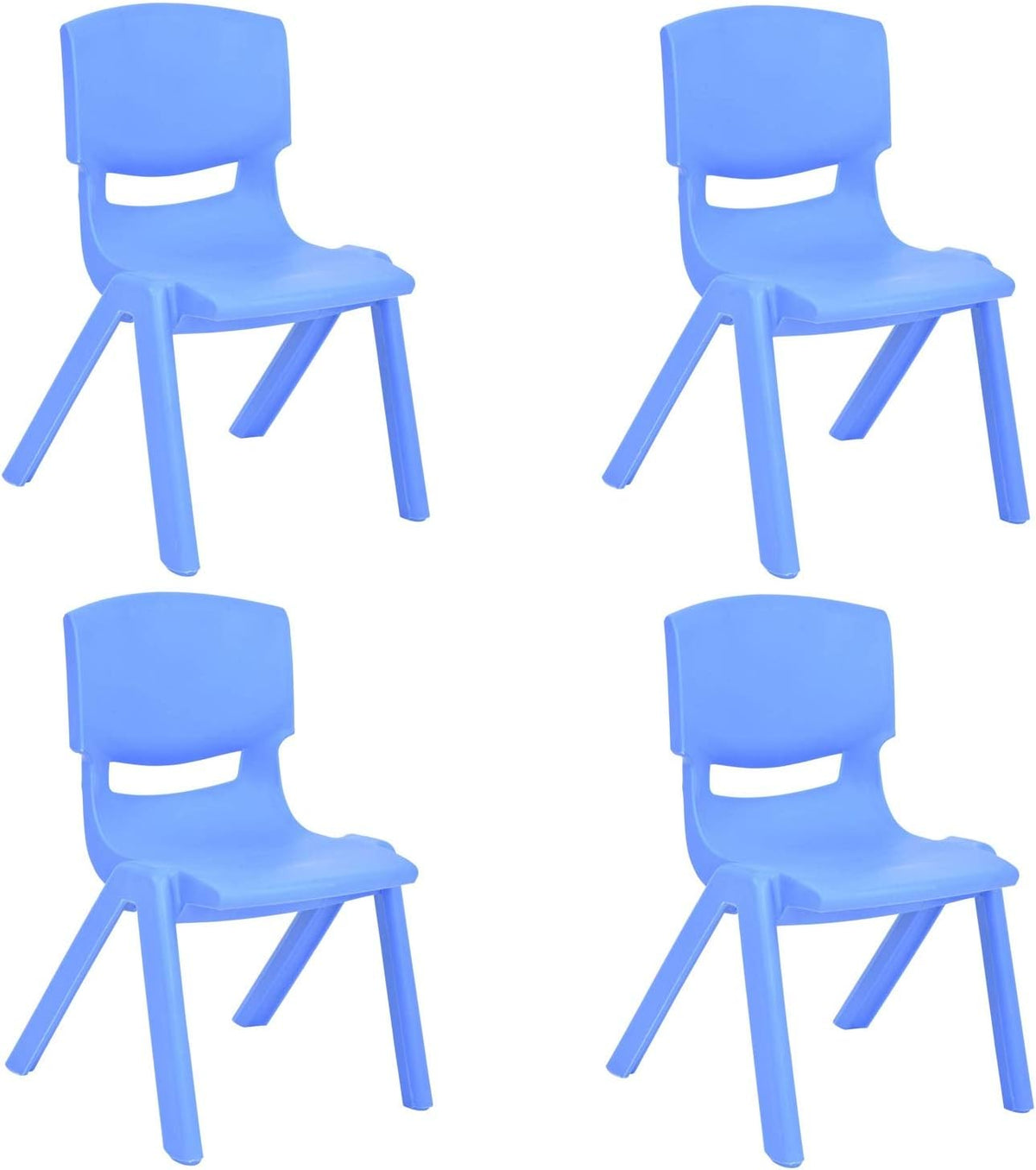 Stackable Plastic Kids Learning Chairs, Yellow, 2 Pack Q711036