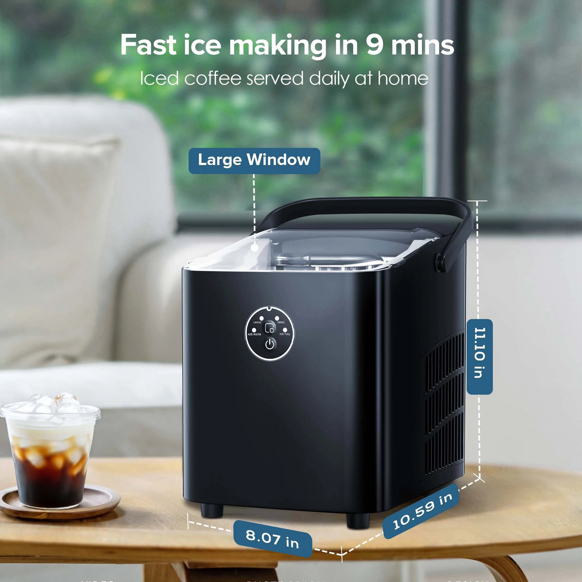 Portable Countertop Ice Maker 26lbs/24H Black R962