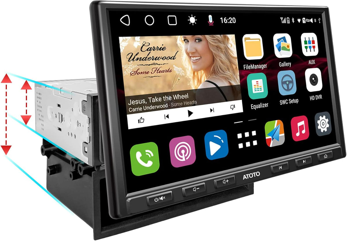 Single-Din Car Stereo with Wireless CarPlay & Android Auto B1731