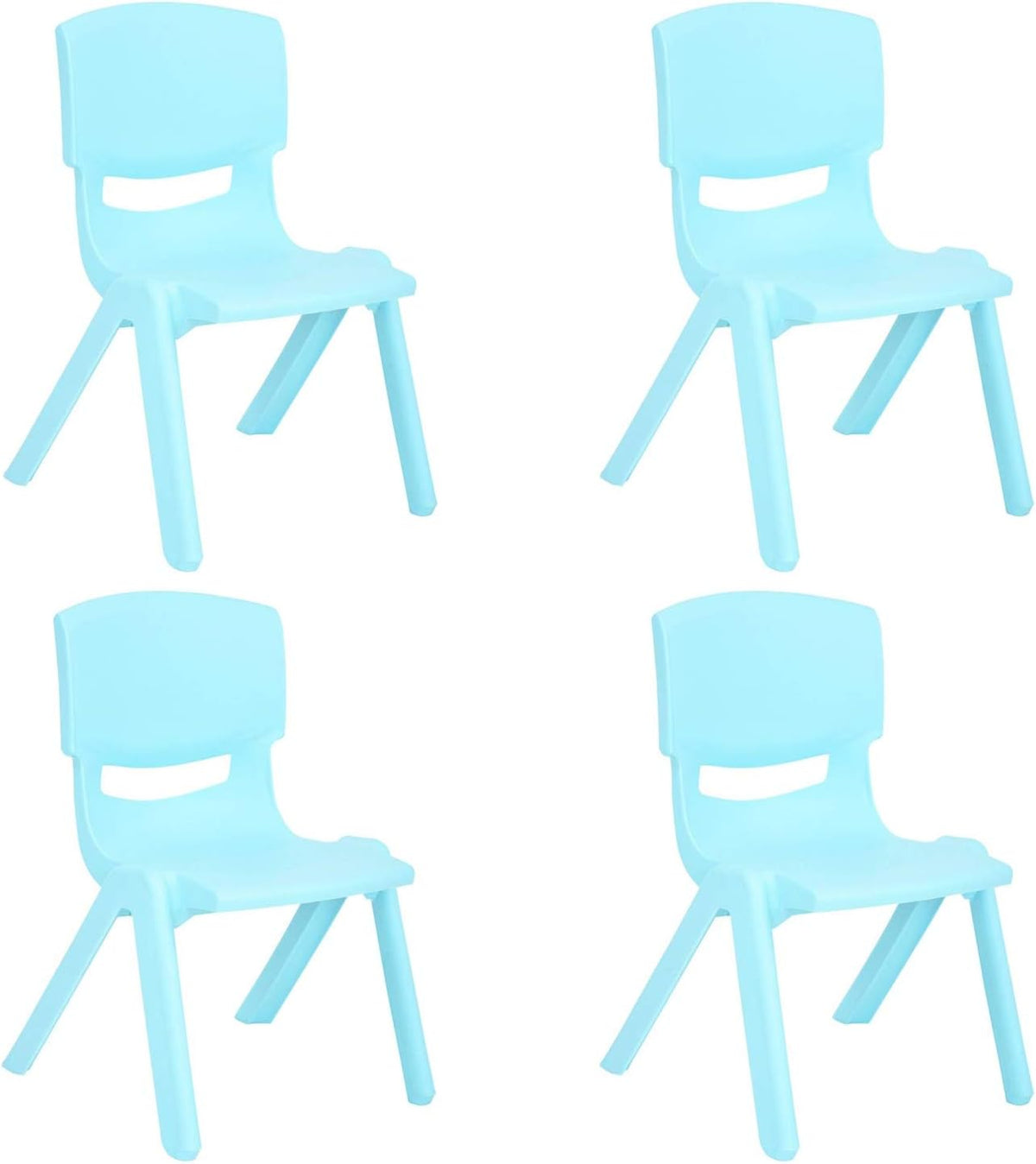Stackable Plastic Kids Learning Chairs, Yellow, 2 Pack Q711036