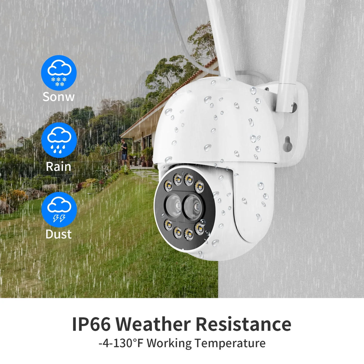 4MP Wireless Wifi Security Camera Outdoor with Full Color Night Vision V3724