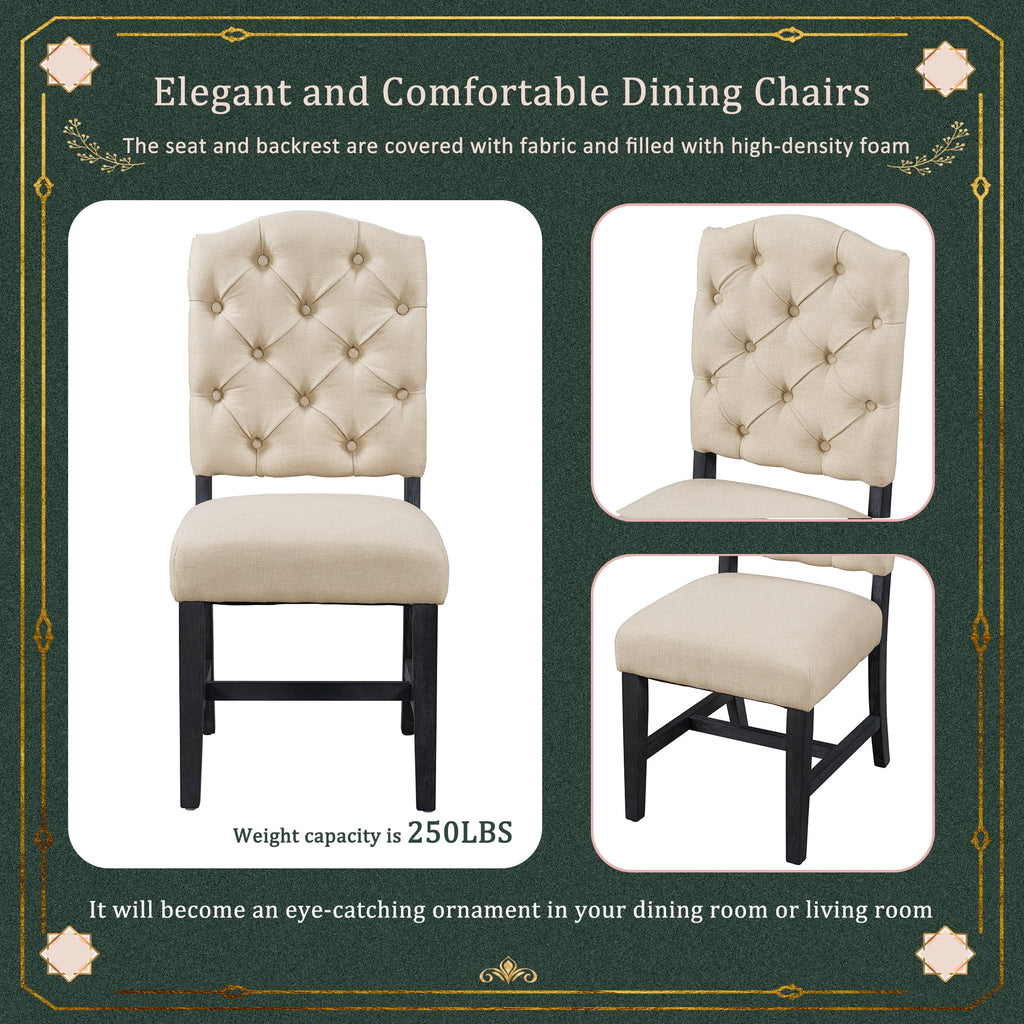 Extendable Dining Table Set with 4 Upholstered Chairs F785763
