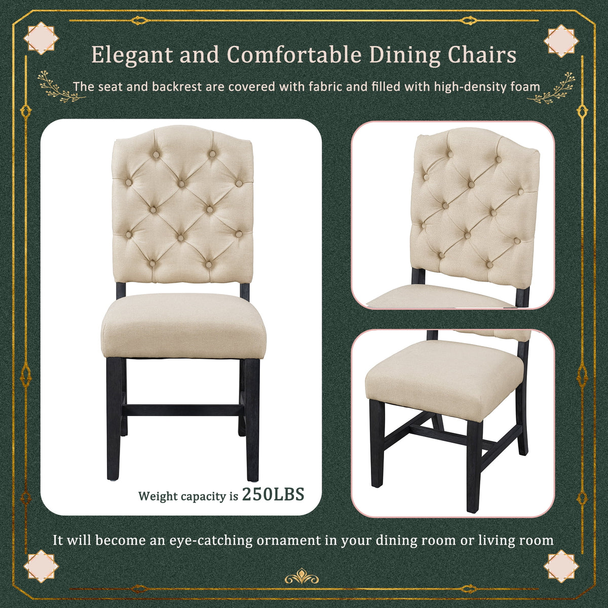 Extendable Dining Table Set with 4 Upholstered Chairs F785763