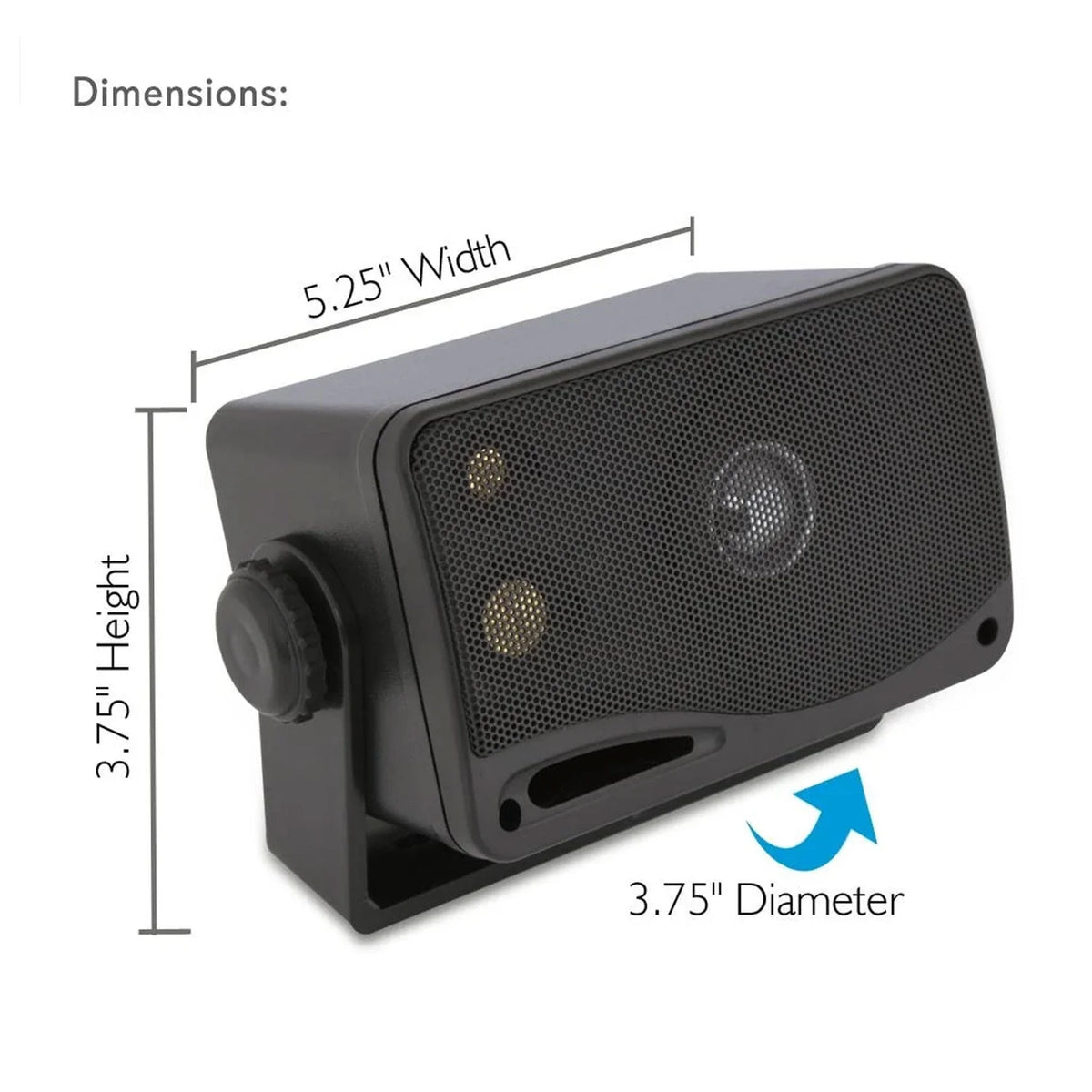 Black 3.5 Inch 3 Way Weatherproof Marine Speakers M66460