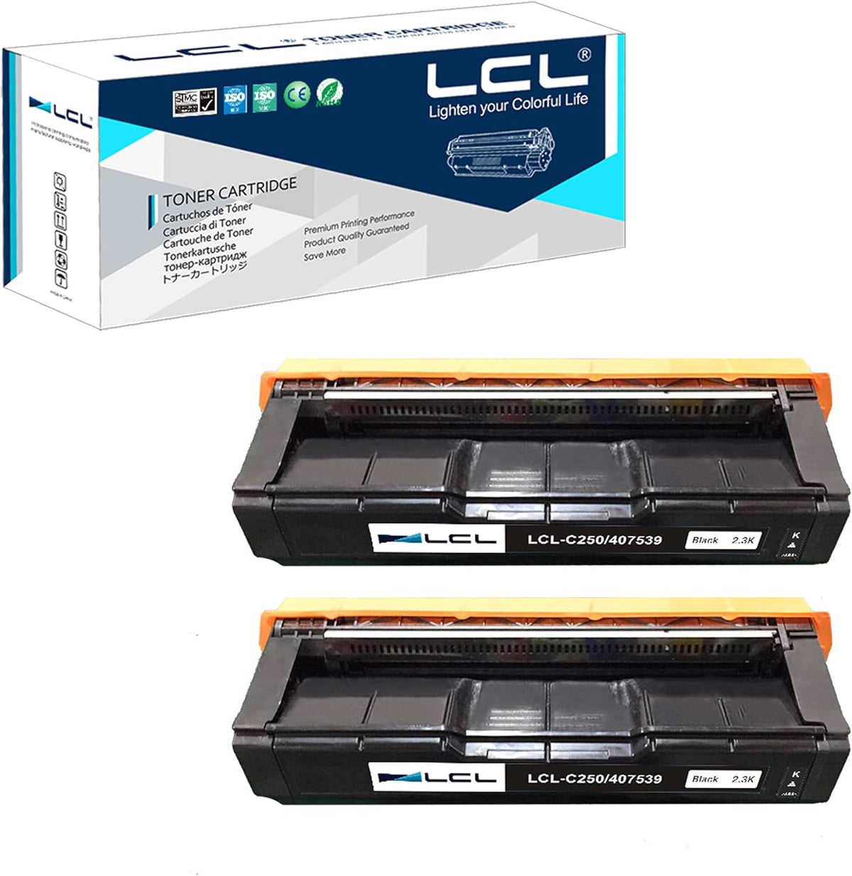 Remanufactured Toner Cartridge Replacement 2-Pack Black F852310