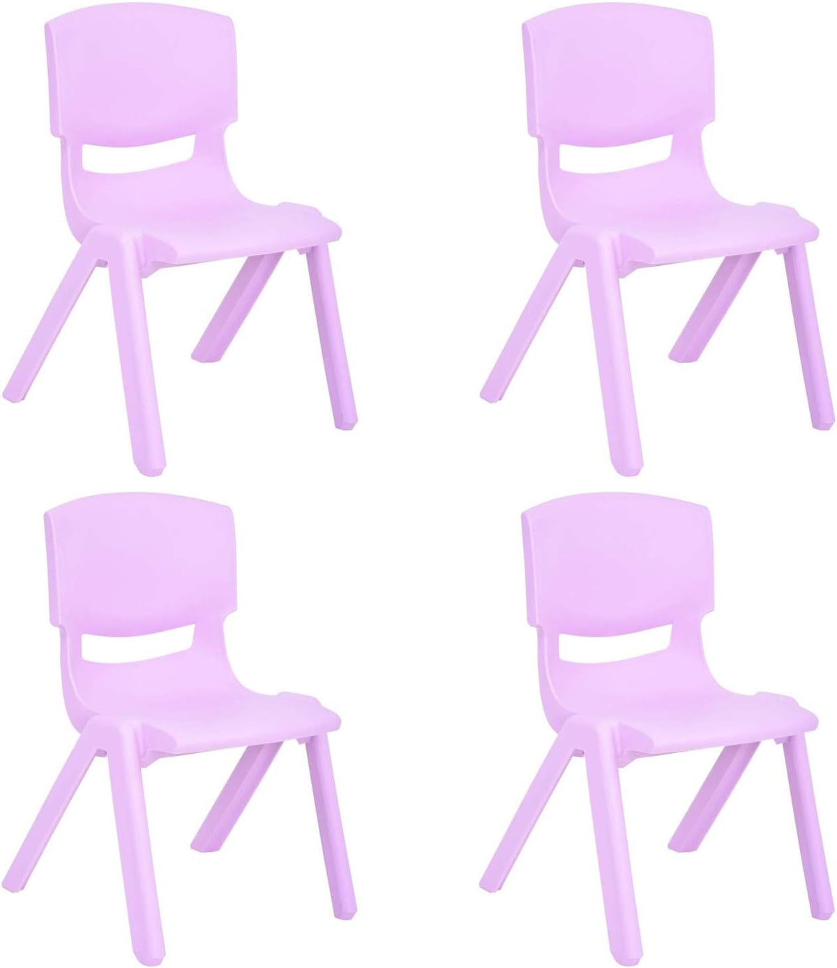 Stackable Plastic Kids Learning Chairs, Yellow, 2 Pack Q711036