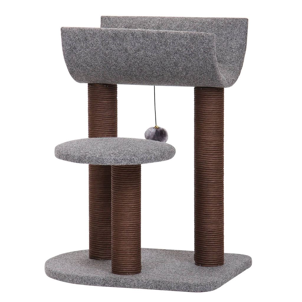 Gray Cat Tower with Scratching Posts T801
