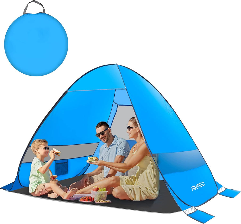 Beach Tent, Anti UV Pop Up Camping Tent with Carry Bag for 4 Person H9908
