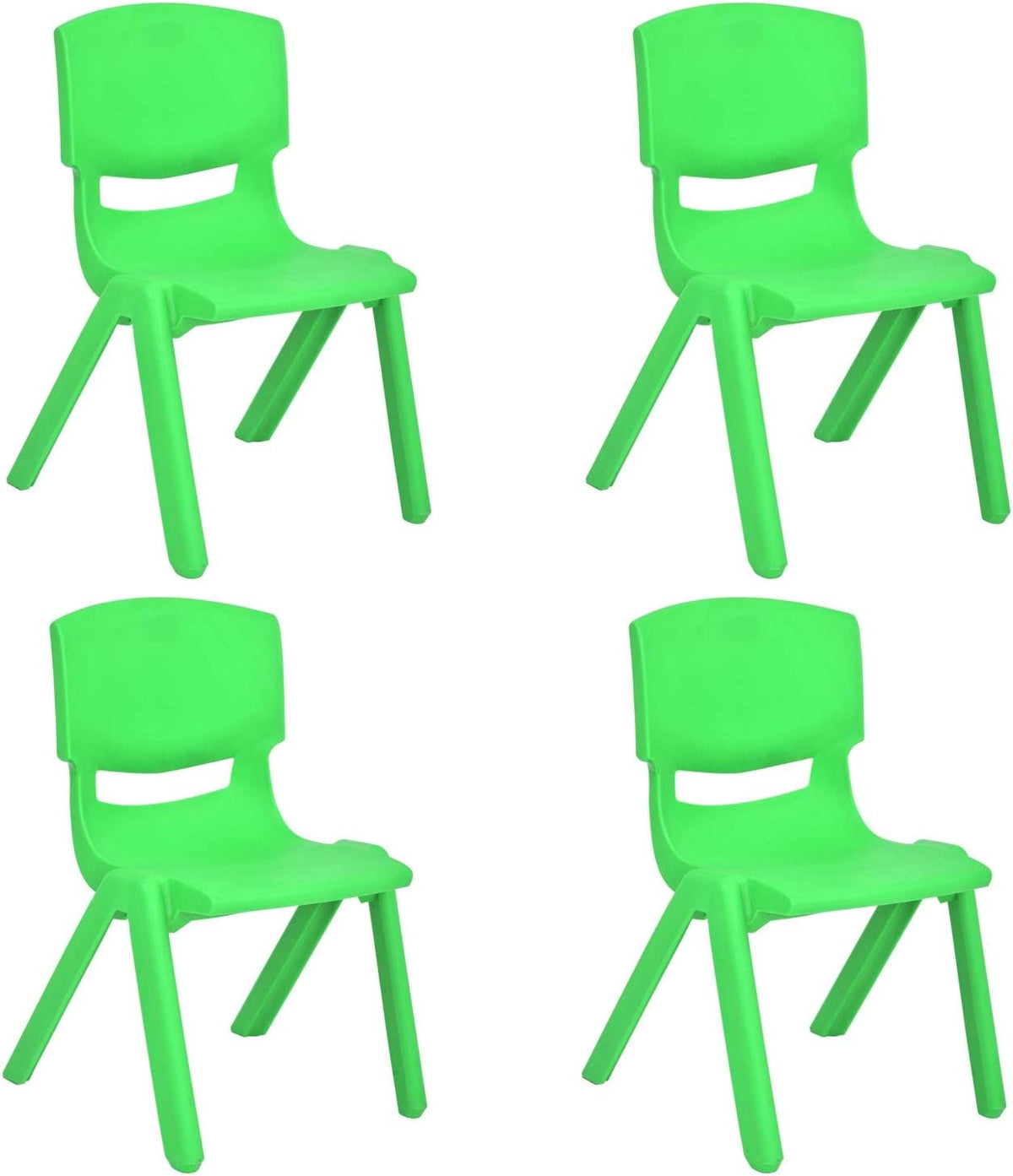 Stackable Plastic Kids Learning Chairs, Yellow, 2 Pack Q711036