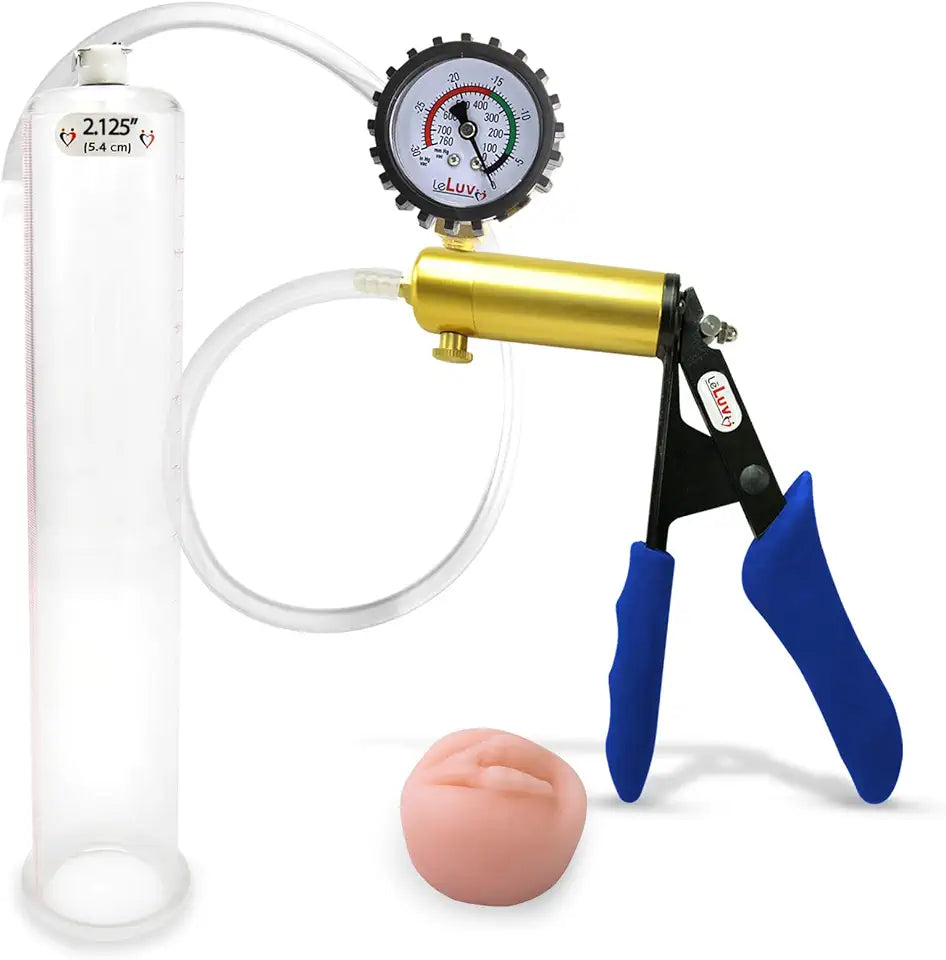 Blue Silicone Grips Clear Hose Protected Gauge 12" Length 2.125" Diameter Round Flange Cylinder R93758