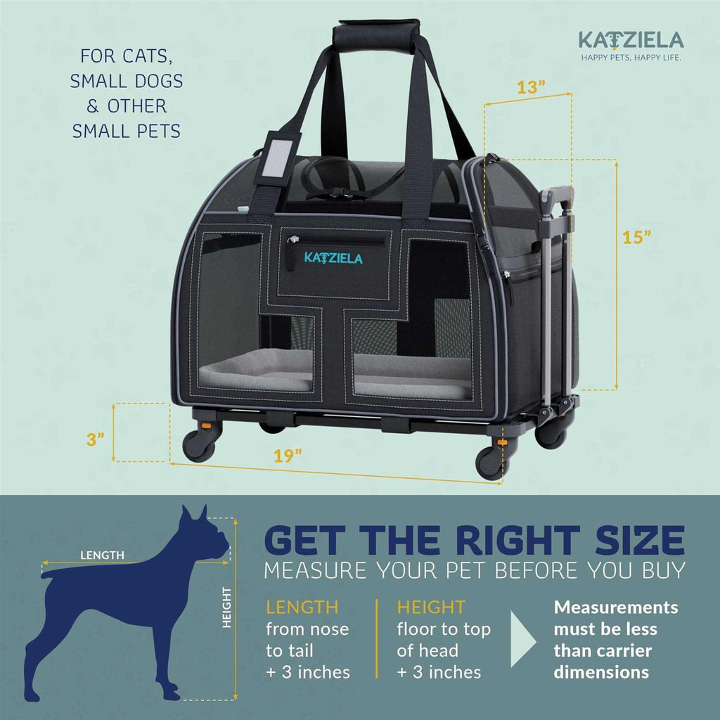 Pet Carrier with Removable Wheels and Telescopic Handle A8281