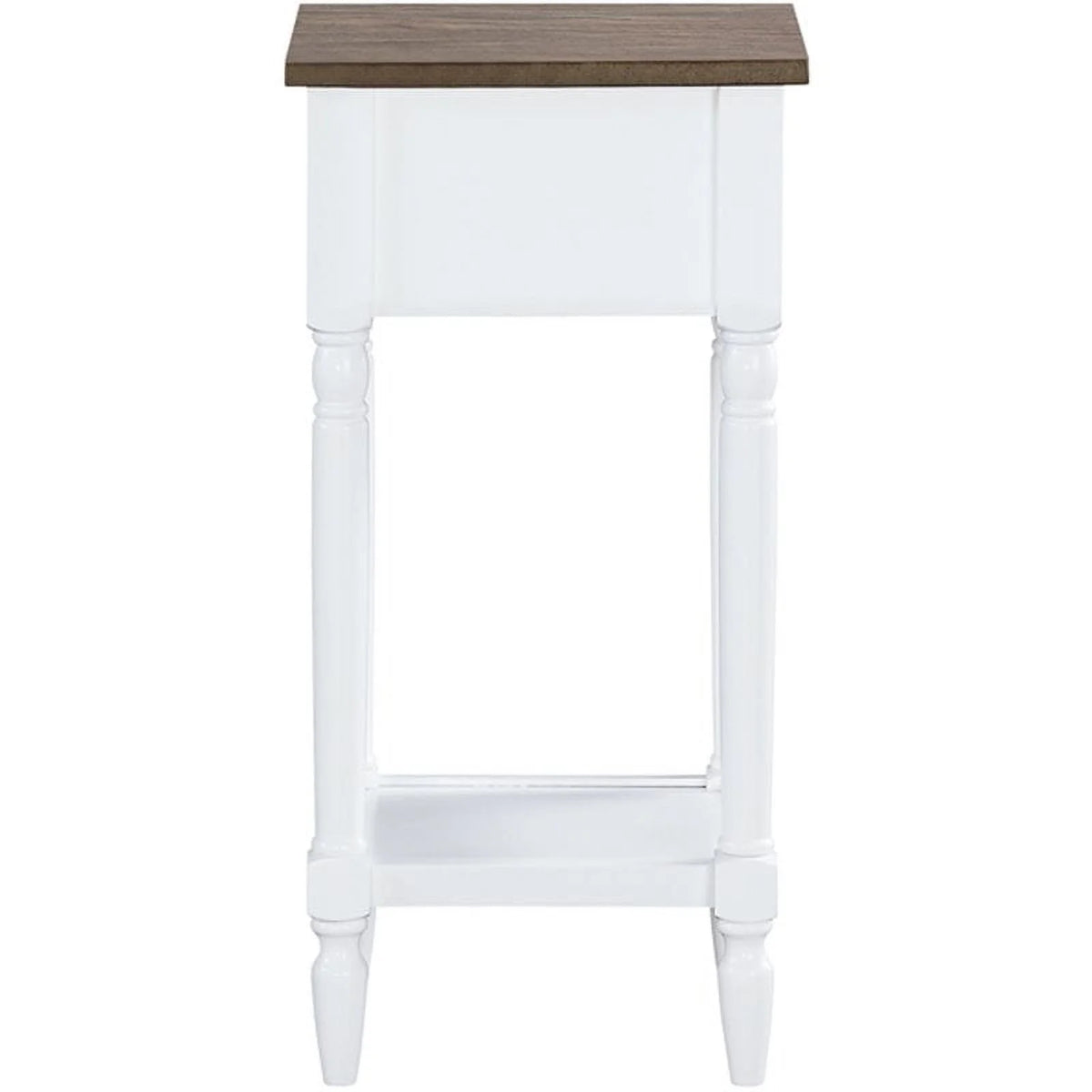 White One-Drawer Wood End Table Set of 2 D8209
