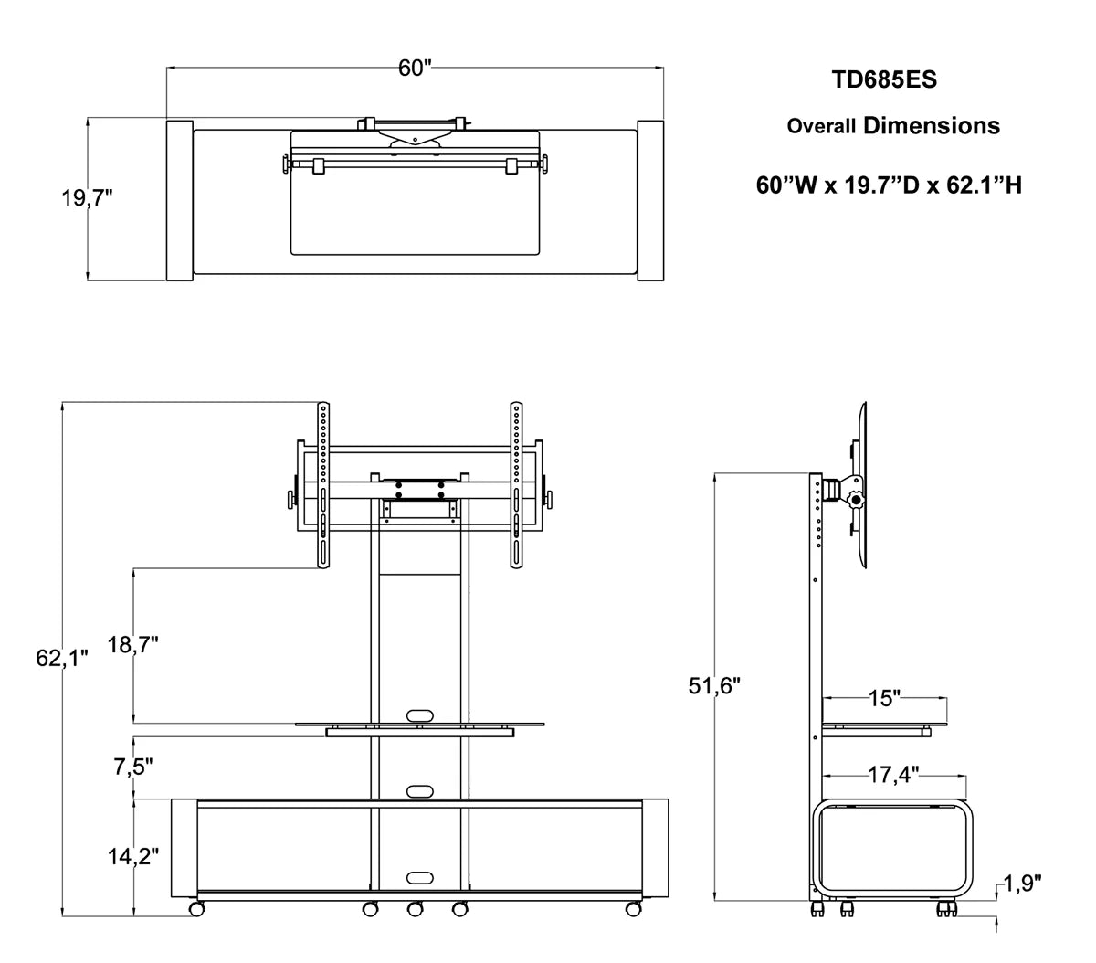 Curved Wood TV Stand for 35 to 85 inch TV N2721