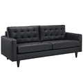 Black Leather Tufted Sofa R6839