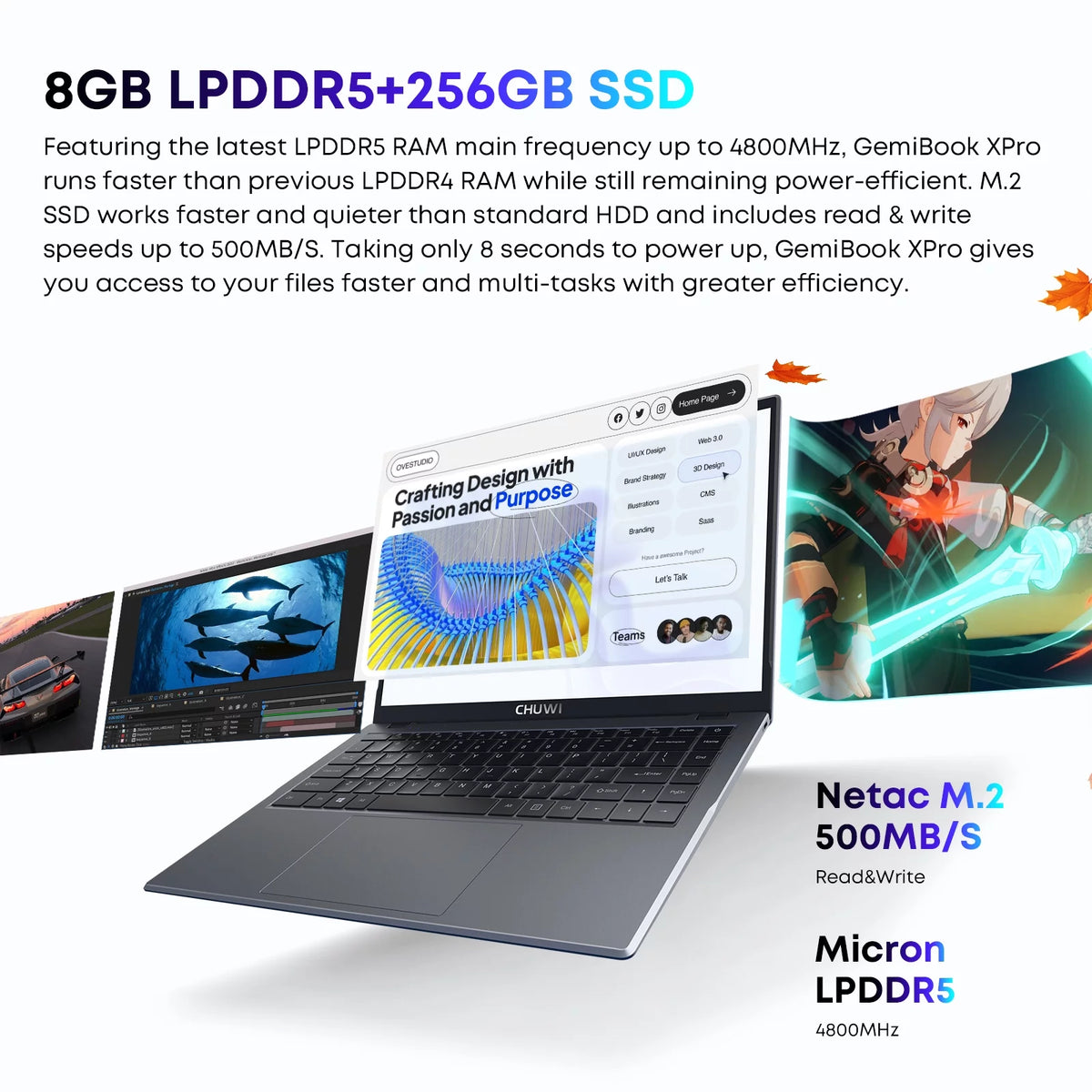14" Laptop 256GB SSD 8GB RAM Windows 11 Notebook Q122