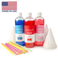 16-Ounce Snow Cone Syrups, Cups and Spoon-Straws Party Kit E67533