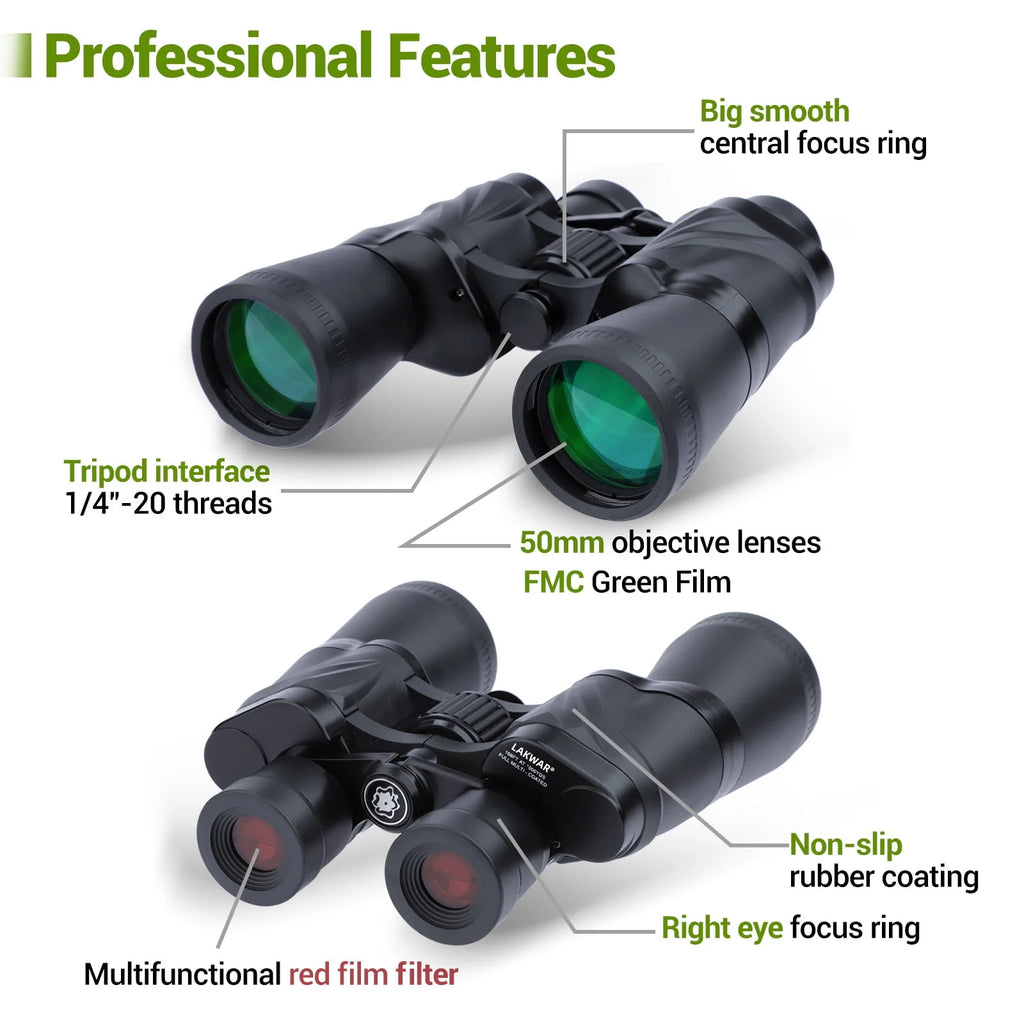20x50 HD Binoculars with FMC BAK4 Prism Lens R7772