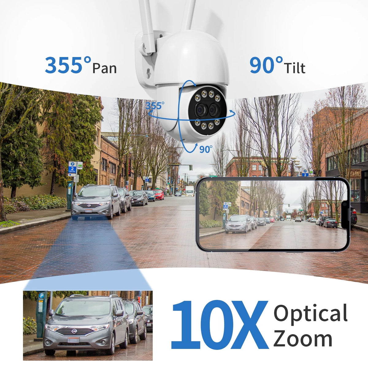 4MP Wireless Wifi Security Camera Outdoor with Full Color Night Vision V3724