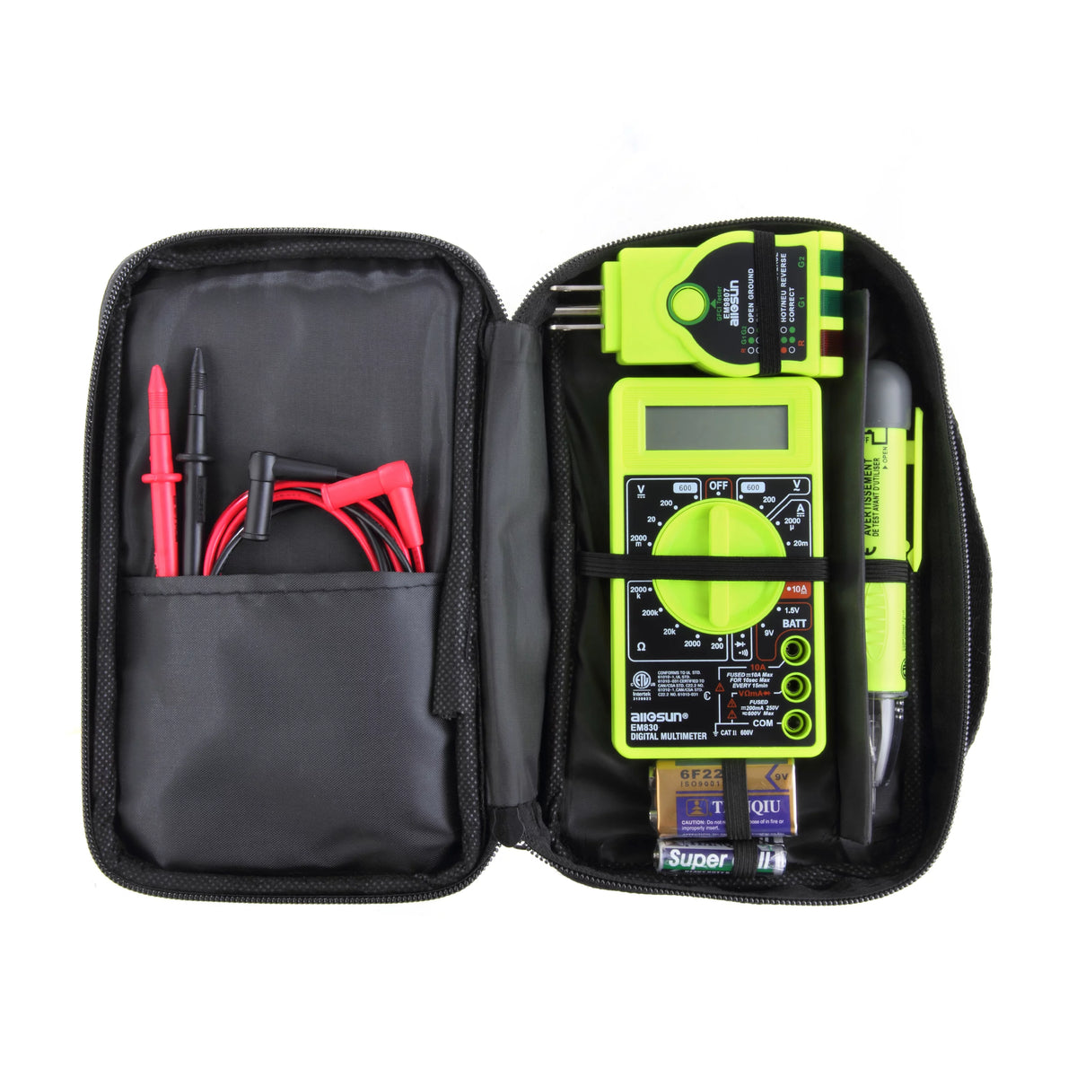 3 Piece Electrical Tester Kit with Storage Case S706