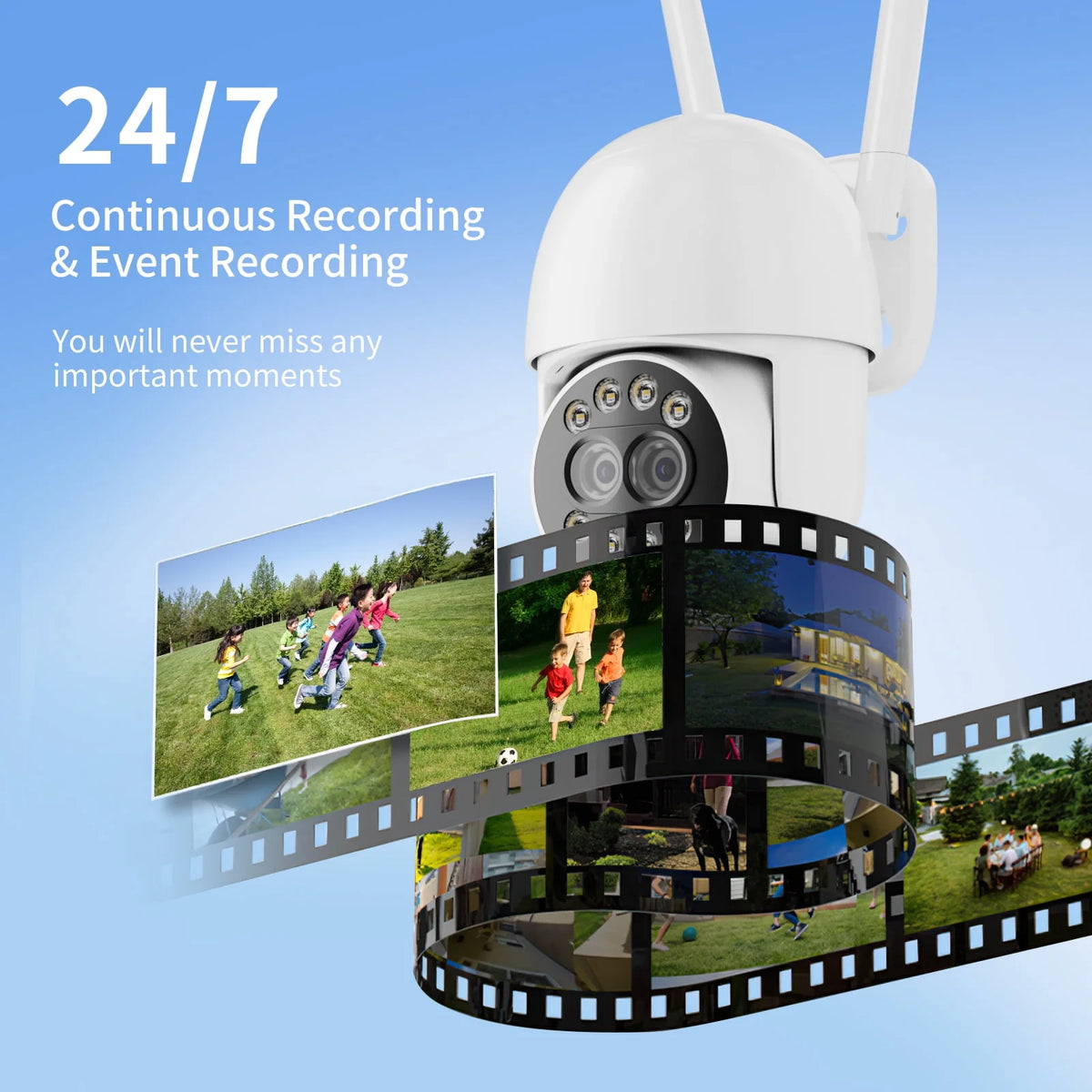 4MP Wireless Wifi Security Camera Outdoor with Full Color Night Vision V3724