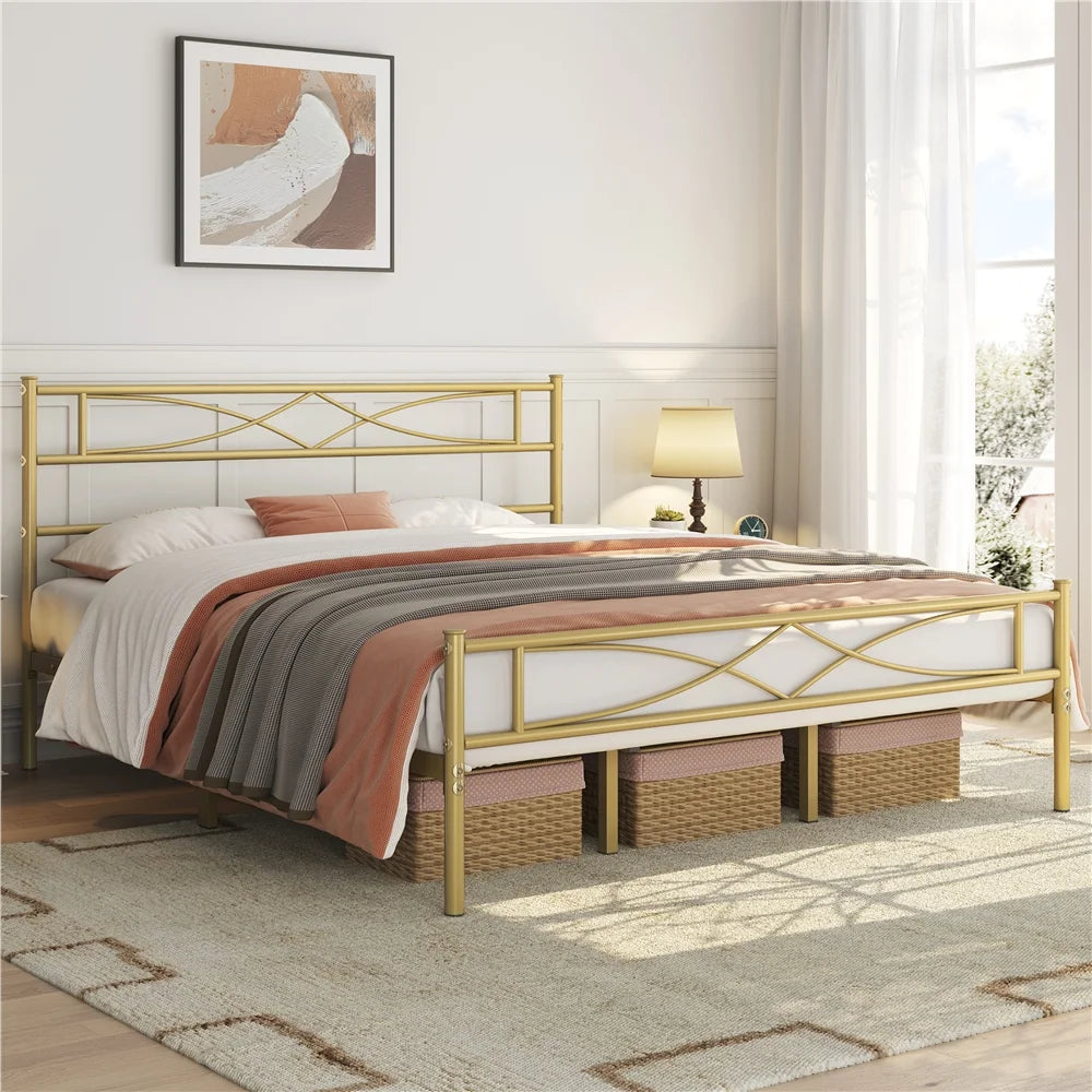 King Metal Bed Frame with Headboard and Footboard G461841