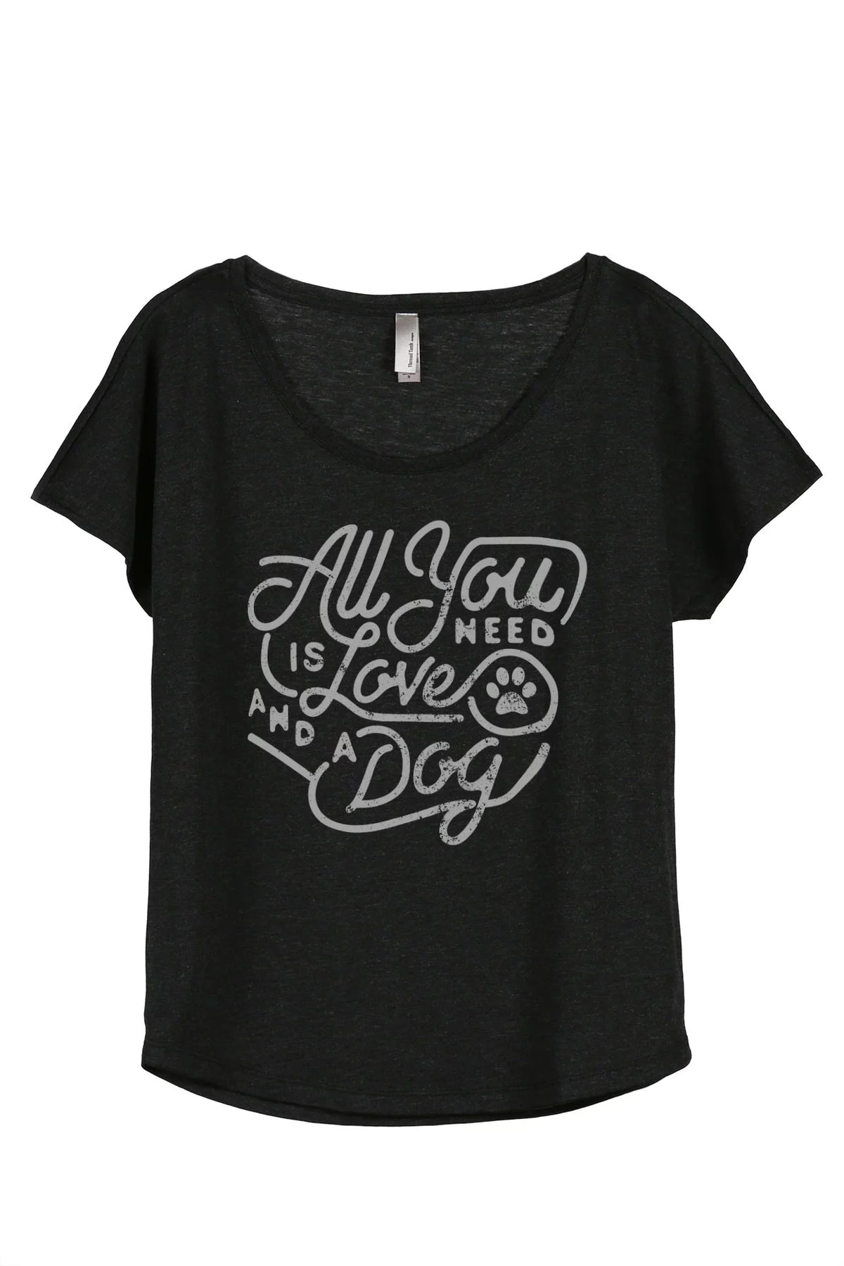 Heather Black Slouchy Dolman T-Shirt Z92524